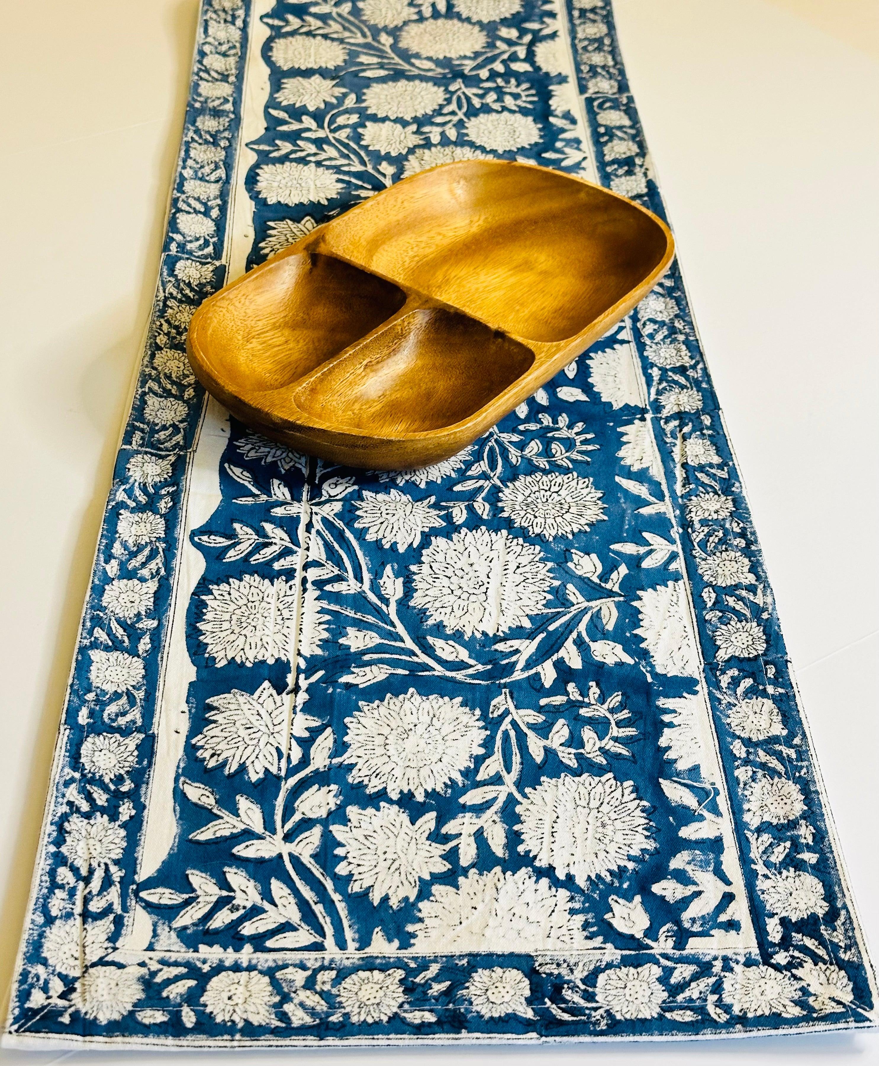 Indigo Orchard Table Runner