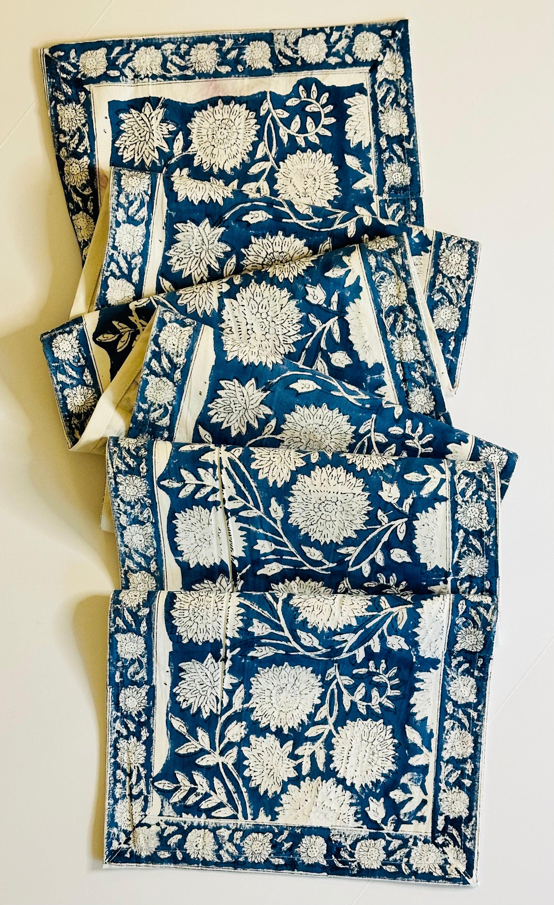 Indigo Orchard Table Runner