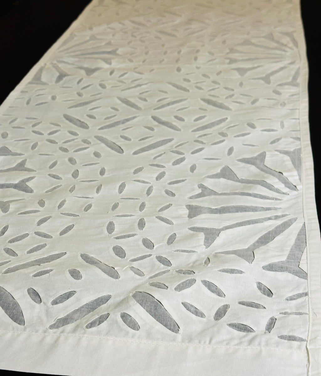 Ethereal White Cutwork Runner