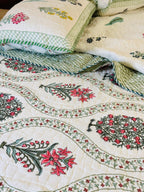 Pomegranate Blossoms Reversible Quilt Set