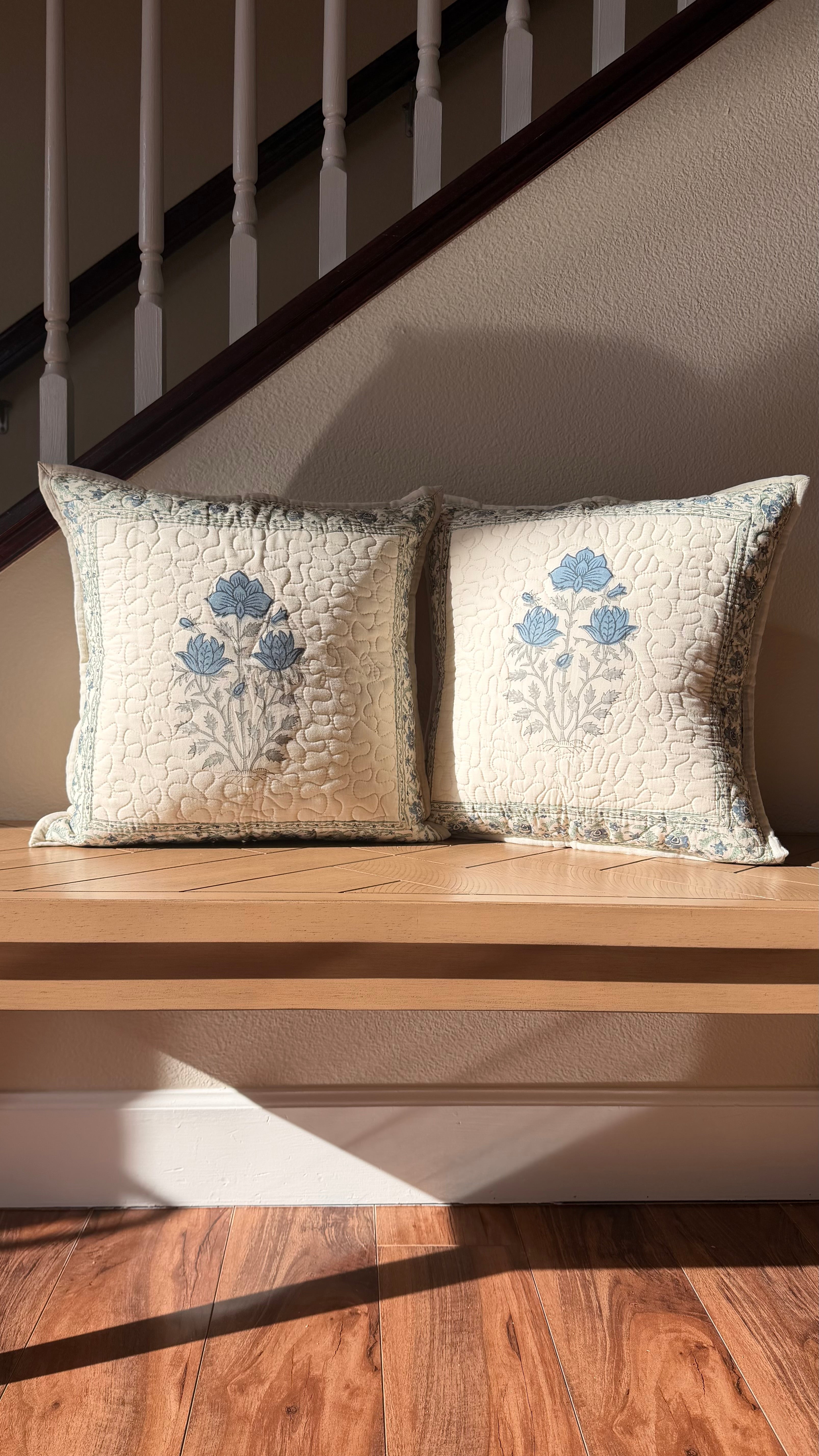 The Deep Sea Quilted Throw Pillow Cover (Set of 2)