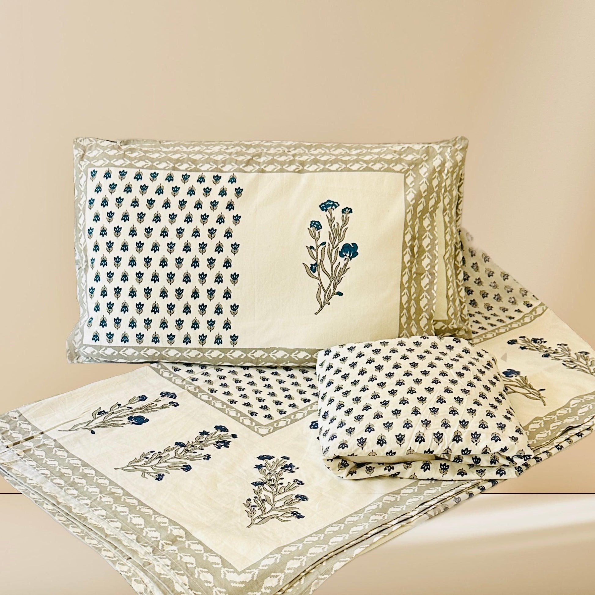 Regal Blossoms Bedsheet Set - DewDropHues