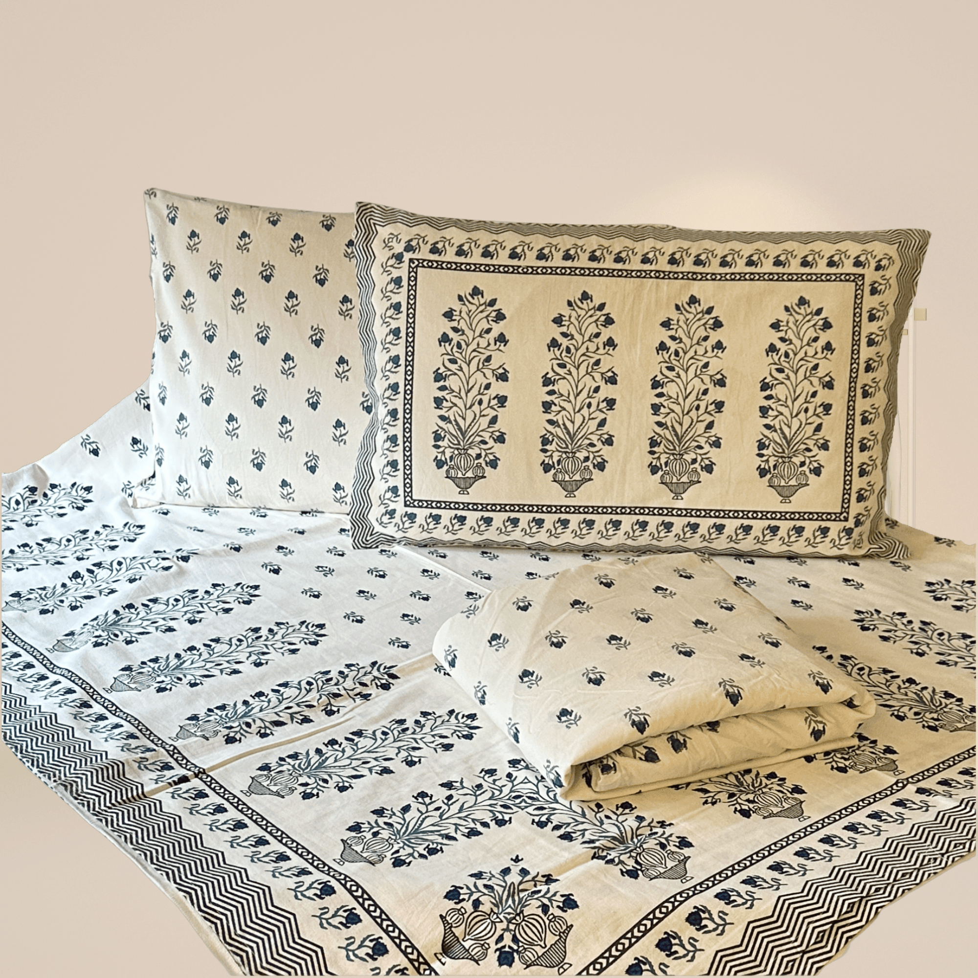 Regal Blossoms Bedsheet Set - DewDropHues