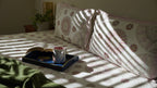 Circle Medley hand-block printed floral pattern on breathable South Cotton bedding