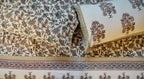 Foundation Edit Garden Glow hand-block printed South Cotton bedsheet set by DewDropHues, featuring a natural botanical design and breathable artisanal weave.