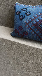 Kilim Denim Accent Throw Pillow Cover